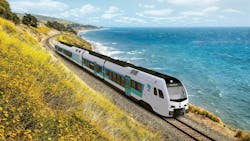 Caltrans expects to enter the first hydrogen-powered trainsets from Stadler Rail into revenue service in 2027. Caltrans expects to enter the first hydrogen-powered trainsets from Stadler Rail into revenue service in 2027.