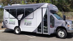 Phoenix Motorcars electric shuttle bus. Phoenix Motorcars electric shuttle bus.