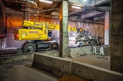 Crews performed infrastructure improvement work along the Red Line. Crews performed infrastructure improvement work along the Red Line.