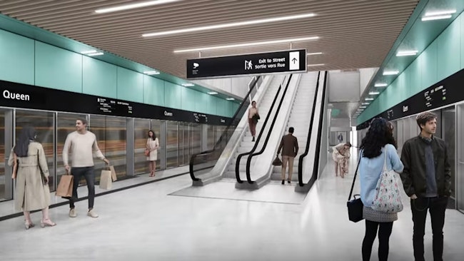 A rendering of the Ontario Line.