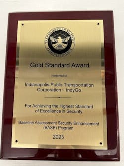TSA honored IndyGo with the Gold Standard Award for security in its bus system on Feb. 22.