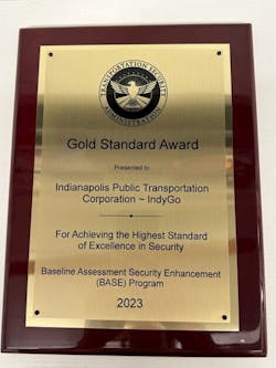 TSA honored IndyGo with the Gold Standard Award for security in its bus system on Feb. 22. TSA honored IndyGo with the Gold Standard Award for security in its bus system on Feb. 22.