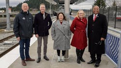 From left to right: Port of Portland Executive Director Curtis Robinhold, Portland Mayor Ted Wheeler, Portland City Commissioner Carmen Rubio, Metro Council President Lynn Peterson, TriMet General Manager Sam Desue Jr. From left to right: Port of Portland Executive Director Curtis Robinhold, Portland Mayor Ted Wheeler, Portland City Commissioner Carmen Rubio, Metro Council President Lynn Peterson, TriMet General Manager Sam Desue Jr.