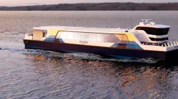 A rendering of an electric Halifax ferry.