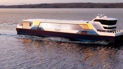 A rendering of an electric Halifax ferry. A rendering of an electric Halifax ferry.