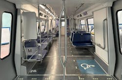 Interior of the 8000-series railcar
