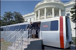 Former President LBJ on the WMATA 1000-series train
