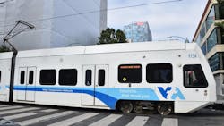 Santa Clara VTA light-rail vehicle. Santa Clara VTA light-rail vehicle.