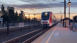 Caltrain advances electric train testing between Redwood City and San Jose, Calif. Caltrain advances electric train testing between Redwood City and San Jose, Calif.