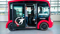 A Transdev AV shuttle. A Transdev AV shuttle.