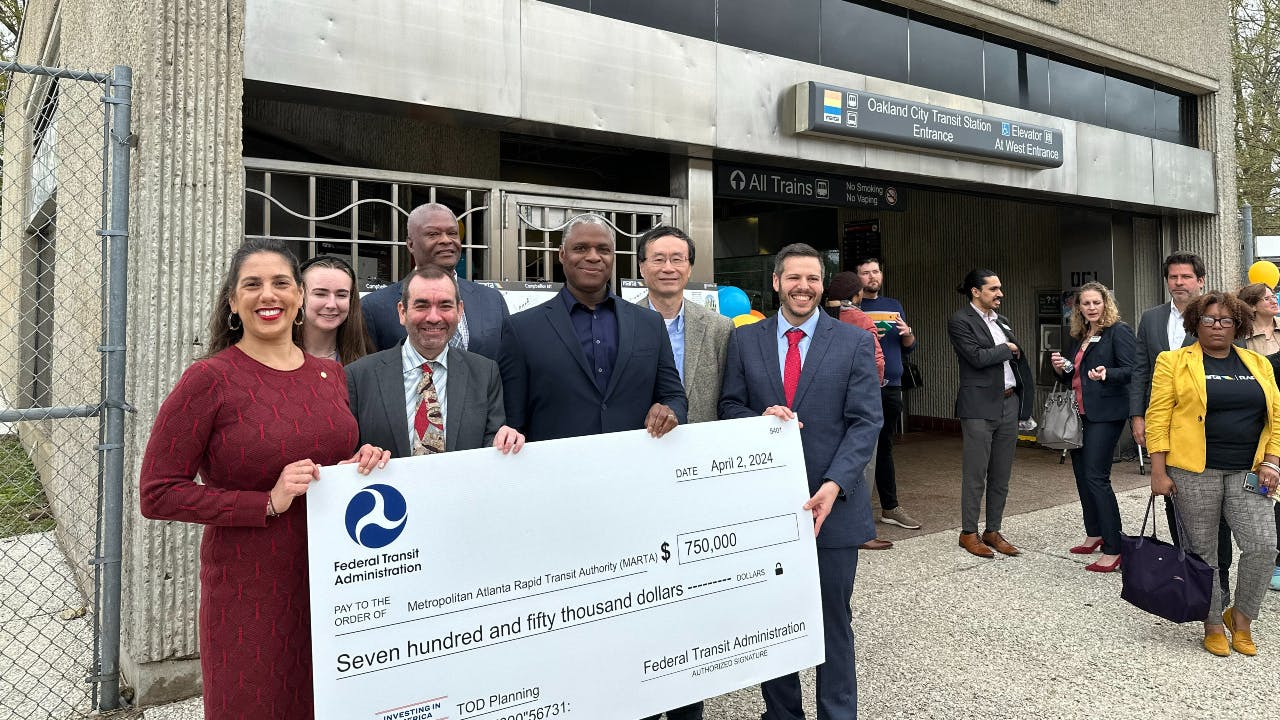 FTA Acting Administrator Veronica Vanterpool presents MARTA with a TOD grant.