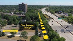 A rendering of the Metro Transit Gold Line route. A rendering of the Metro Transit Gold Line route.