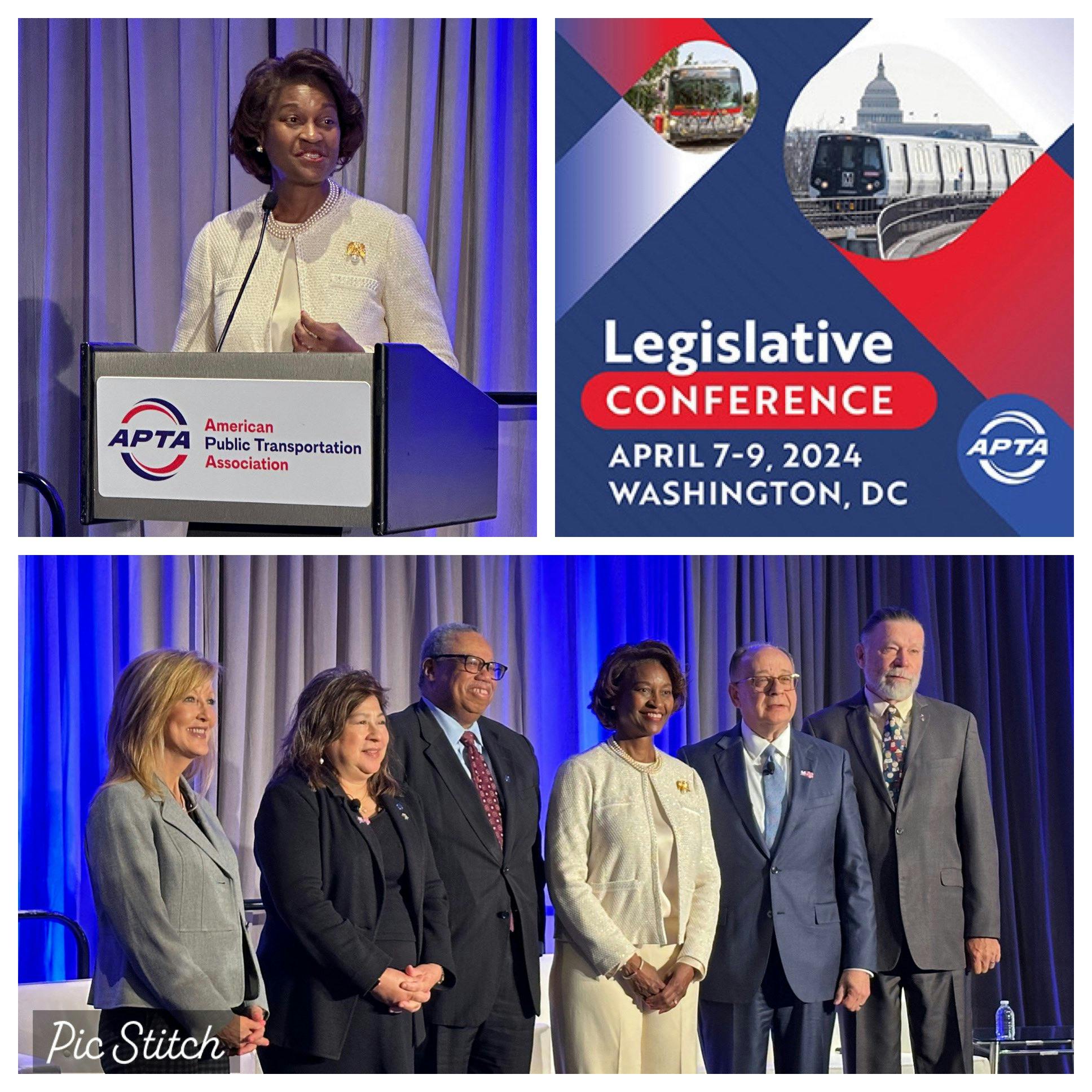 At the 2024 Legislative Conference on April 9, APTA presented former FTA Administrator Nuria I. Fernandez with a special Proclamation of Appreciation for advocating on behalf of public transportation during her career spanning three decades in the transit industry.