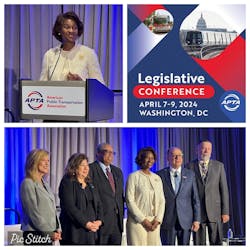 At the 2024 Legislative Conference on April 9, APTA presented former FTA Administrator Nuria I. Fernandez with a special Proclamation of Appreciation for advocating on behalf of public transportation during her career spanning three decades in the transit industry.