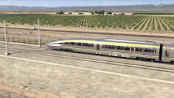 A rendering of what California&apos;s future high-speed trains may look like.