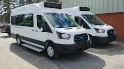 BATA's new Ford Transit all-electric vans. BATA's new Ford Transit all-electric vans.