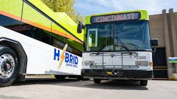 Cincinnati Metro's new hybrid-electric bus. Cincinnati Metro's new hybrid-electric bus.