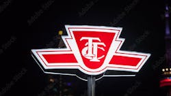 TTC sign at night. TTC sign at night.