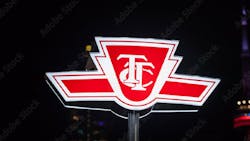 TTC sign at night.