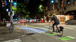 Seattle, Wash.'s, 4th Ave. at night.