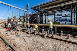 Infrastructure improvements were accomplished along the Blue Line.. Infrastructure improvements were accomplished along the Blue Line..