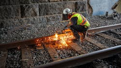 Crews worked in critical track areas during the April Blue Line diversion.