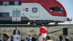 Caltrain had its largest crowd turnout yet to see its new electric trains. Caltrain had its largest crowd turnout yet to see its new electric trains.