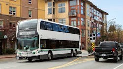 A BC Transit double decker bus. A BC Transit double decker bus.