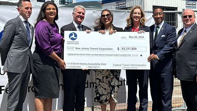 FTA Acting Administrator Veronica Vanterpool presents an $83 million grant to New Jersey Transit for renovations at the Brick Church Station,