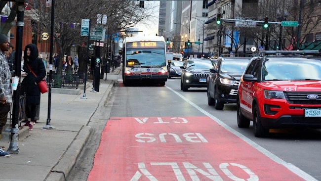 CTA and CDOT are investing in dedicated bus lanes along Chicago Avenue.