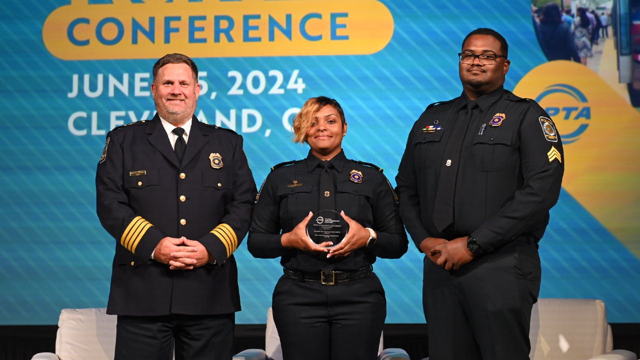 MARTA accepts its Rail Emergency Management Award at the 2024 APTA Rail Conference in Cleveland, Ohio, on June 4, 2024.