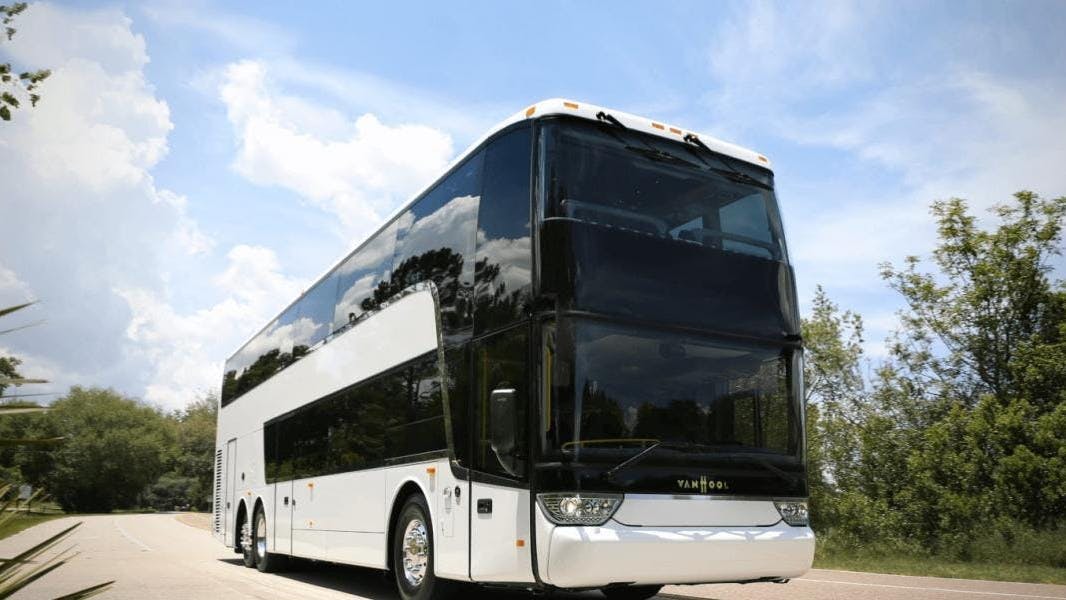 A Van Hool coach on American roads.