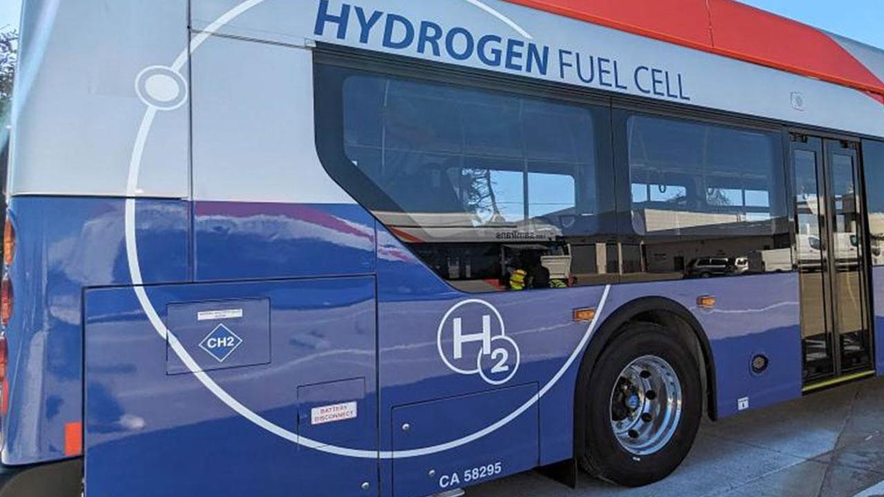 SamTrans hydrogen fuel cell bus.