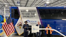 Pace welcomed U.S. Rep. Lauren Underwood (D-IL-14) to its Heritage Division in Plainfield, Ill., on July 1 to celebrate Community Project Funding secured by Rep. Underwood for the purchase of an electric bus for use in the agency’s I-55 express bus service. Pace welcomed U.S. Rep. Lauren Underwood (D-IL-14) to its Heritage Division in Plainfield, Ill., on July 1 to celebrate Community Project Funding secured by Rep. Underwood for the purchase of an electric bus for use in the agency’s I-55 express bus service.