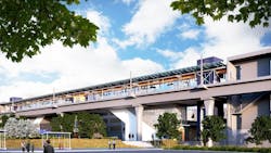 A rendering of the Lynnwood Link extension.. A rendering of the Lynnwood Link extension..