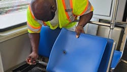 DART's vinyl seats. DART's vinyl seats.