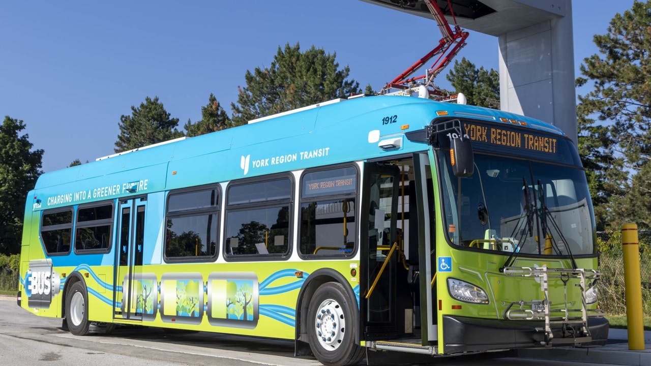 York Region Transit zero-emission bus.