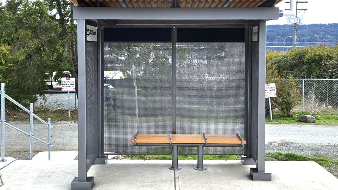 BC Transit bus shelter.