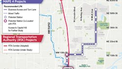 Oklahoma City Council voted to approve a 17-mile route for the new MAPS 4 BRT corridor in northeast and south Oklahoma City, Okla. Oklahoma City Council voted to approve a 17-mile route for the new MAPS 4 BRT corridor in northeast and south Oklahoma City, Okla.
