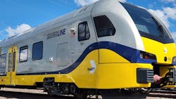 DART Silver Line trains. DART Silver Line trains.