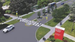 A rendering of Manning Boulevard Mobility Hub. A rendering of Manning Boulevard Mobility Hub.