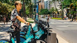A new NACTO report reveals uptick in bike and scooter usage in 2023. A new NACTO report reveals uptick in bike and scooter usage in 2023.