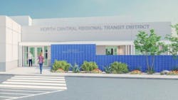 A rendering of the Jim West Regional Transit Center headquarters. A rendering of the Jim West Regional Transit Center headquarters.