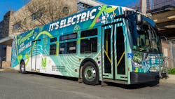 NJ Transit electric bus. NJ Transit electric bus.