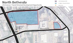 A map of the nearly 14-acre property at North Bethesda. A map of the nearly 14-acre property at North Bethesda.