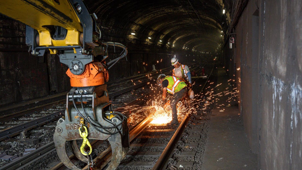 Crews performed improvement work along the Red Line.