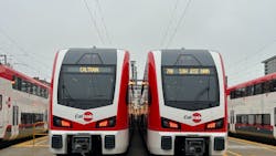 Caltrain debuted its electric fleet on Aug. 10 by hosting a VIP tour where participants boarded the trains for its historic inaugural service. Caltrain debuted its electric fleet on Aug. 10 by hosting a VIP tour where participants boarded the trains for its historic inaugural service.