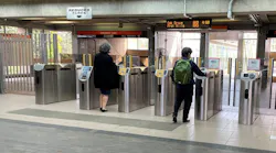 MBTA fare gates.