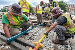 Crews worked in critical track areas during this Green Line service suspension. Crews worked in critical track areas during this Green Line service suspension.
