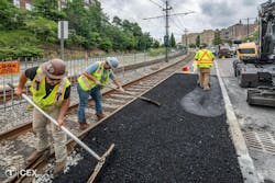 Crews upgraded areas adjacent to the Green Line track. Crews upgraded areas adjacent to the Green Line track.